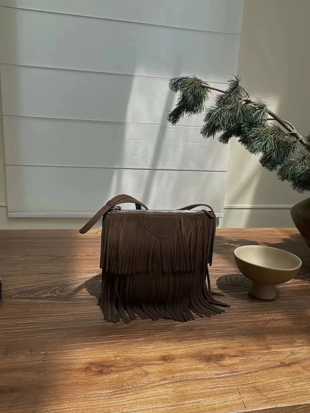 Fringe Leather Shoulder Bag
