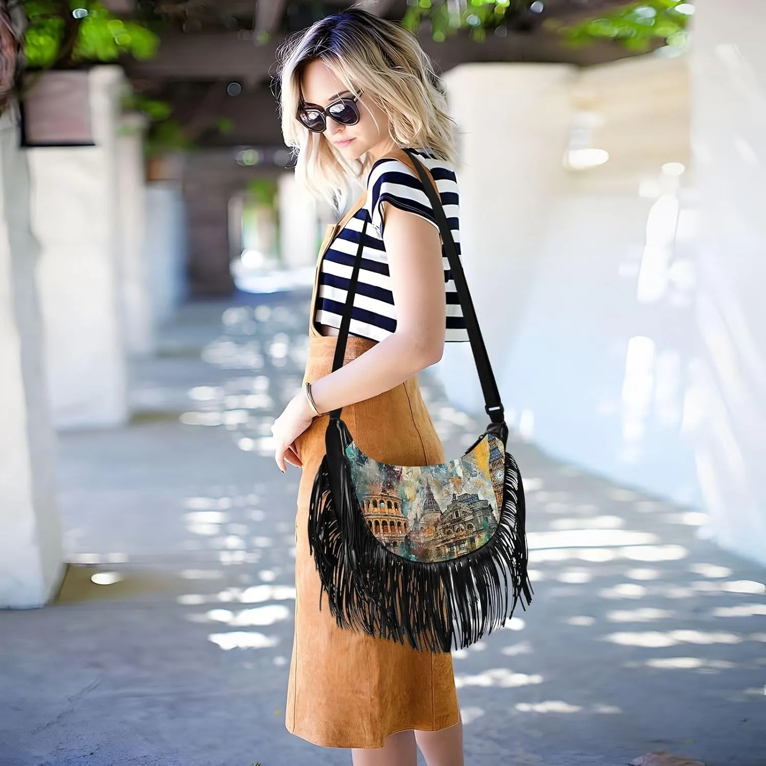 Fringe Purses for Women Western Crossbody with Tassel Boho Handbags for Women Western Crossbody Purses