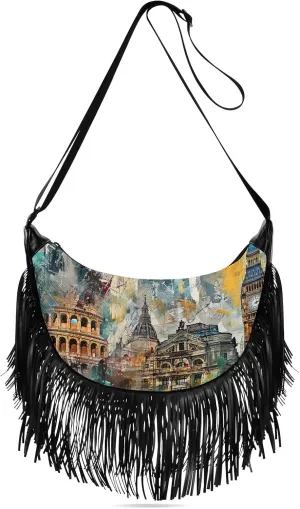 Fringe Purses for Women Western Crossbody with Tassel Boho Handbags for Women Western Crossbody Purses