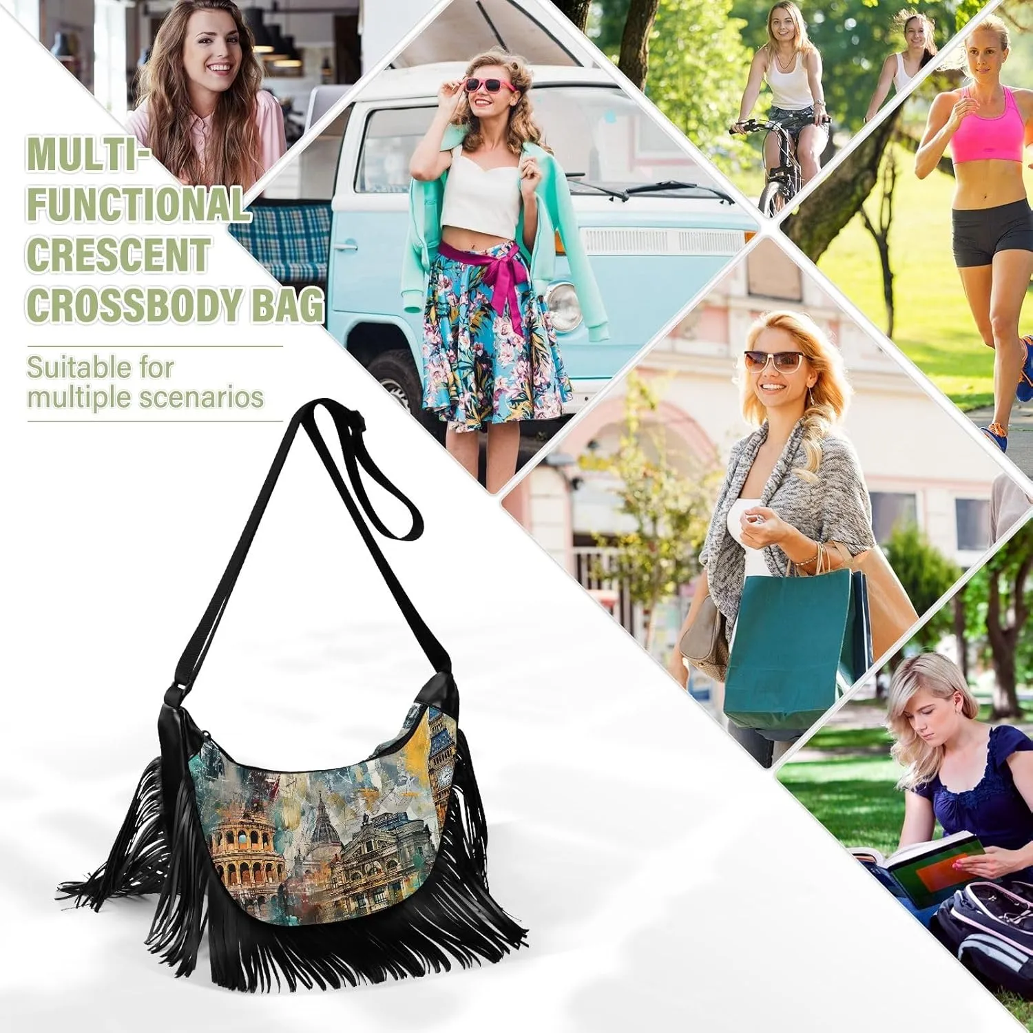 Fringe Purses for Women Western Crossbody with Tassel Boho Handbags for Women Western Crossbody Purses