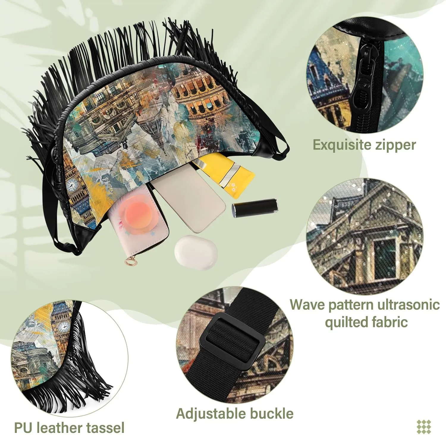 Fringe Purses for Women Western Crossbody with Tassel Boho Handbags for Women Western Crossbody Purses