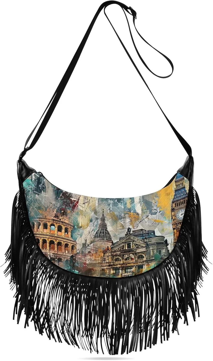 Fringe Purses for Women Western Crossbody with Tassel Boho Handbags for Women Western Crossbody Purses