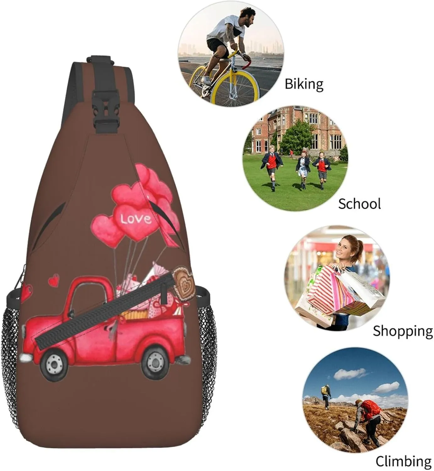 Fruits Watermelon Crossbody Sling Backpack Sling Bag Travel Hiking Chest Bag Daypack For Women Men