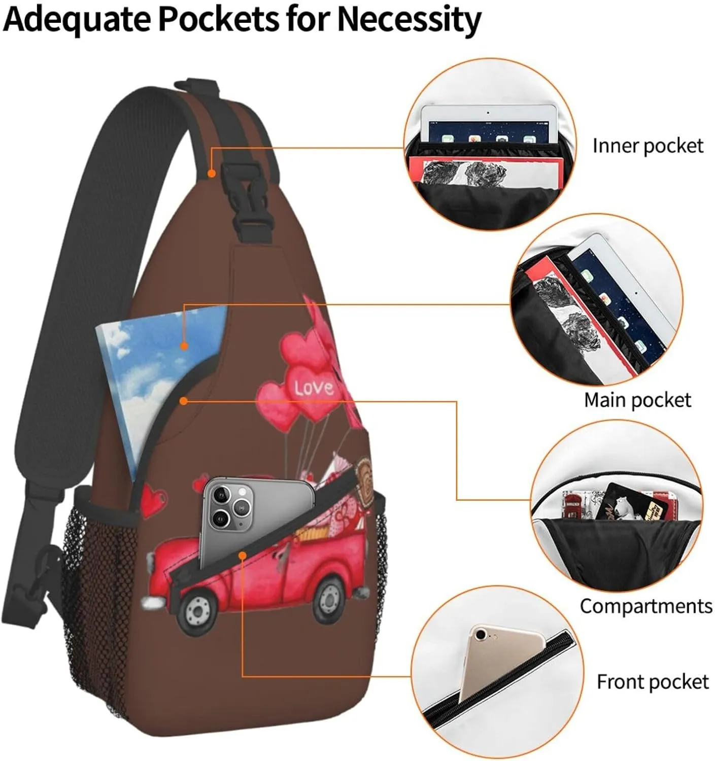 Fruits Watermelon Crossbody Sling Backpack Sling Bag Travel Hiking Chest Bag Daypack For Women Men