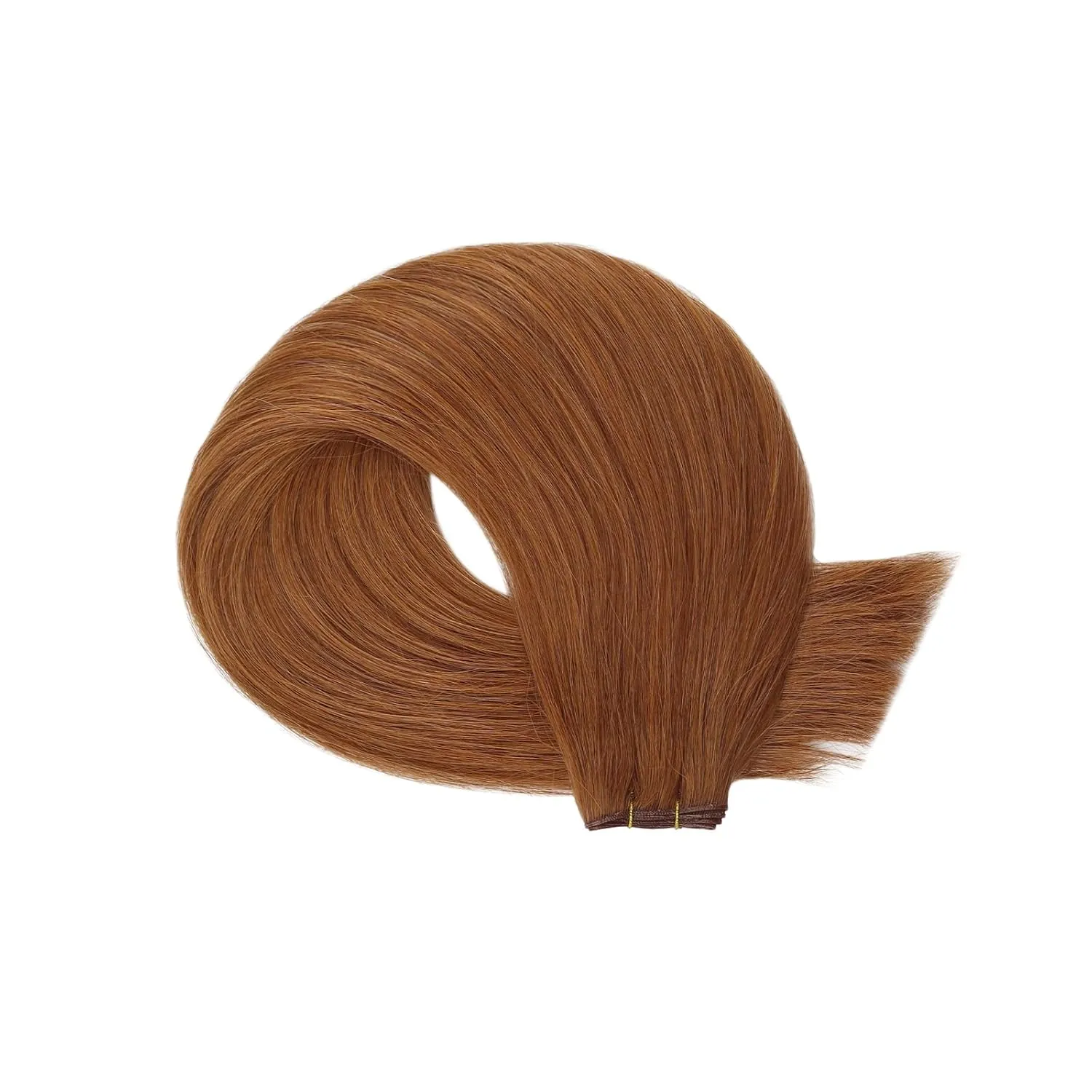 Fshine Genius Weft Real Human Hair Extensions Color #330 Copper 14 Inch 50g Auburn Sew in Remy Human Natural Human Genius Weft
