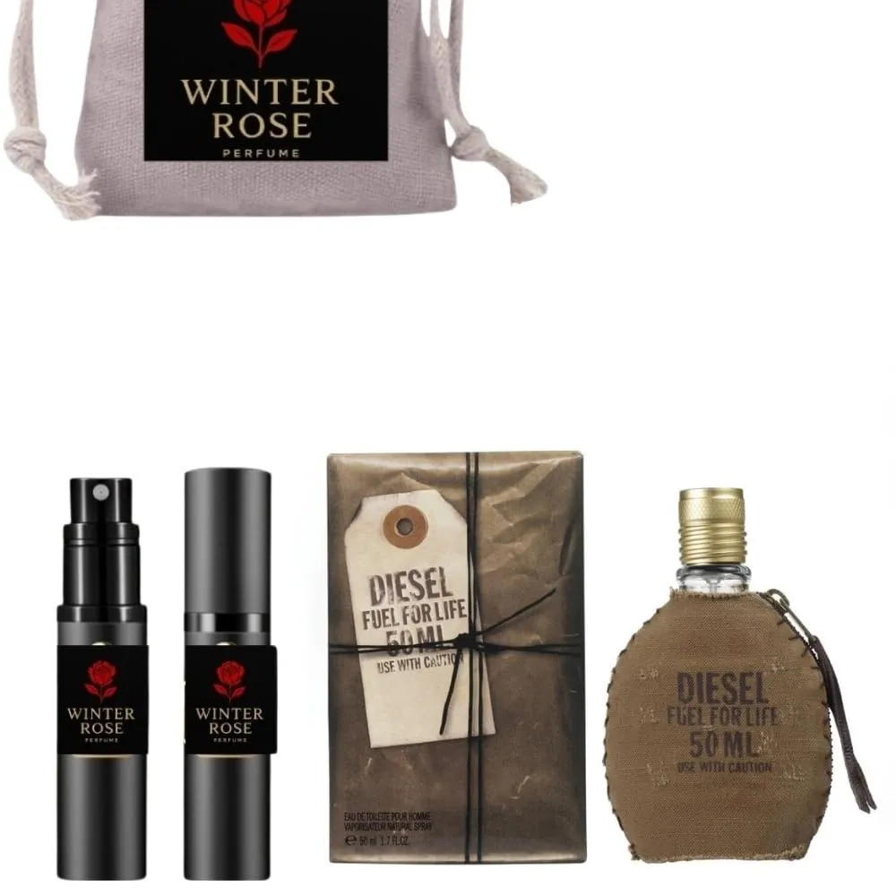 Fuel for Life Homme By Dıesel Cologne for Man 1.7 oz EDT Bundle with 1 Mini Refillable Empty Perfume Atomizer