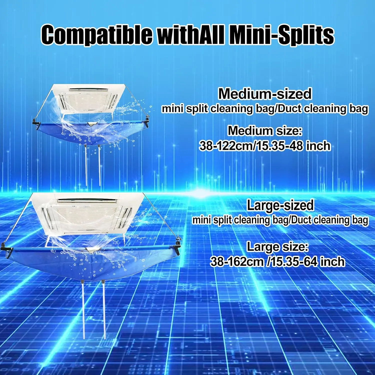 Full Set 20pcsmini Split Cleaning Kit，Mini Split Ac Unit Cleaning Bag