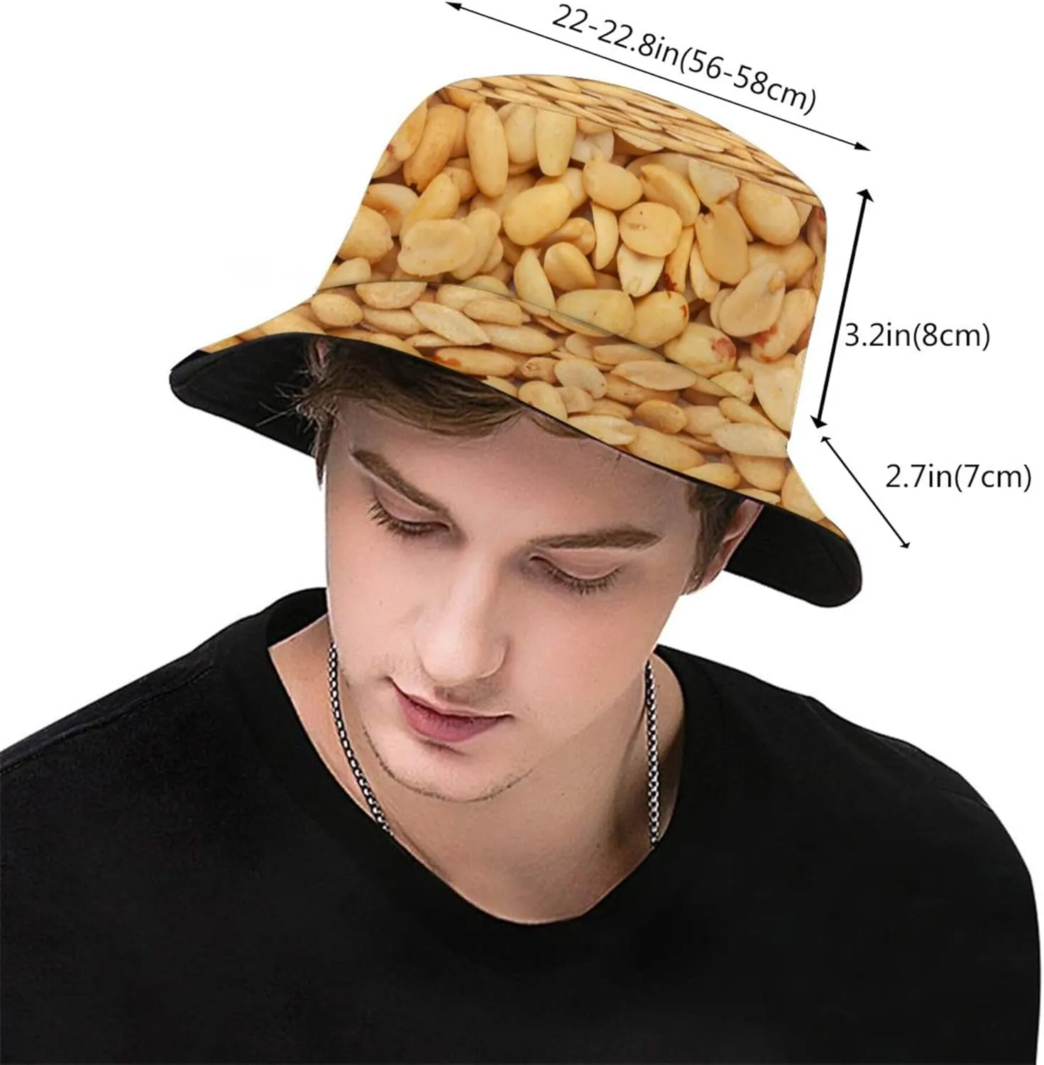 Funny Food Pattern Bucket Hat for Men Women Fashion Summer Fisherman Hat Packable Travel Beach Sun Caps