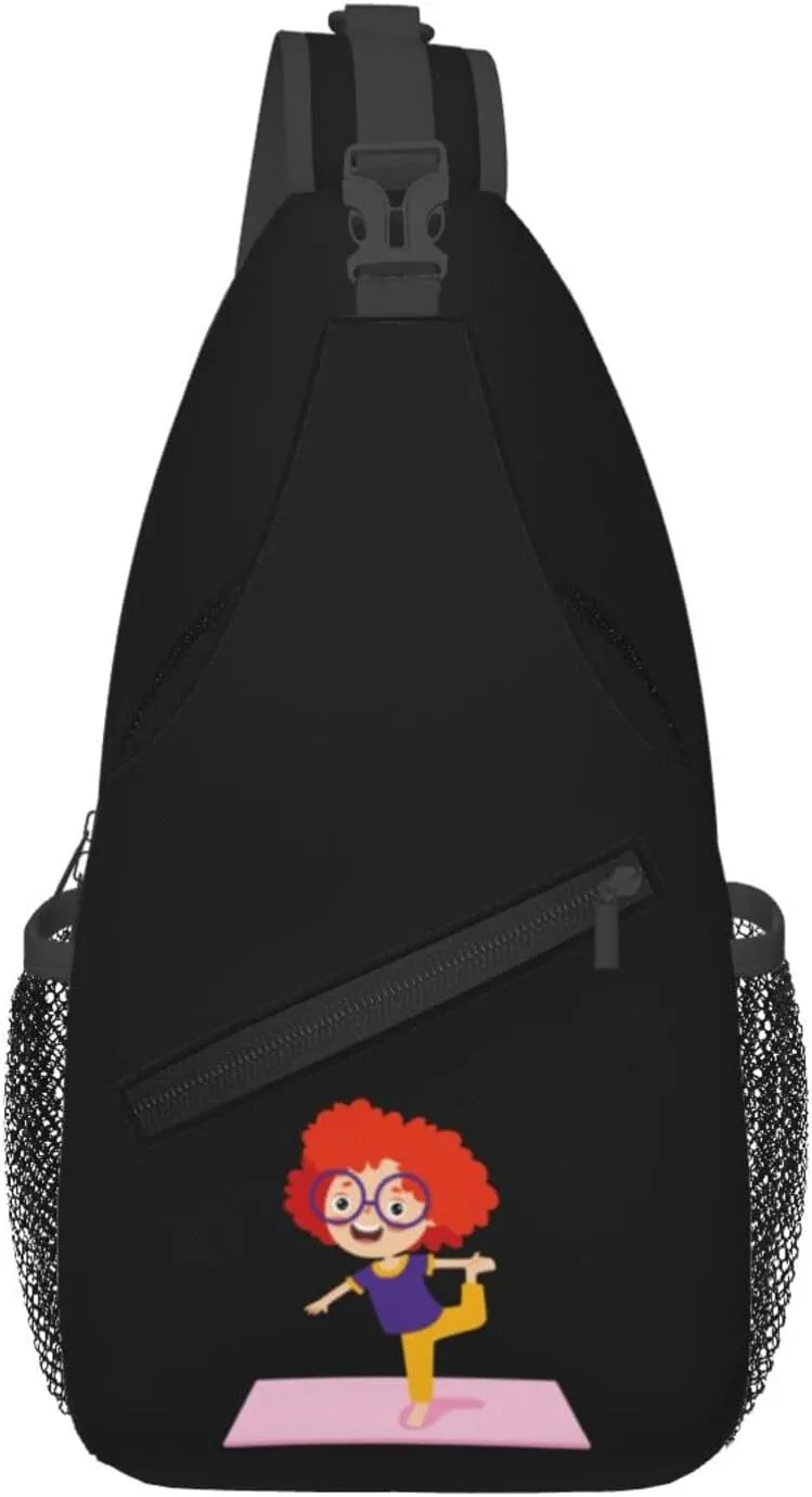 Funny Kid In Yoga Pose Crossbody Bags For Women Men Chest Backpack Gym Shoulder Bag Travel Outdoor Sports Casual Crossbody Bags