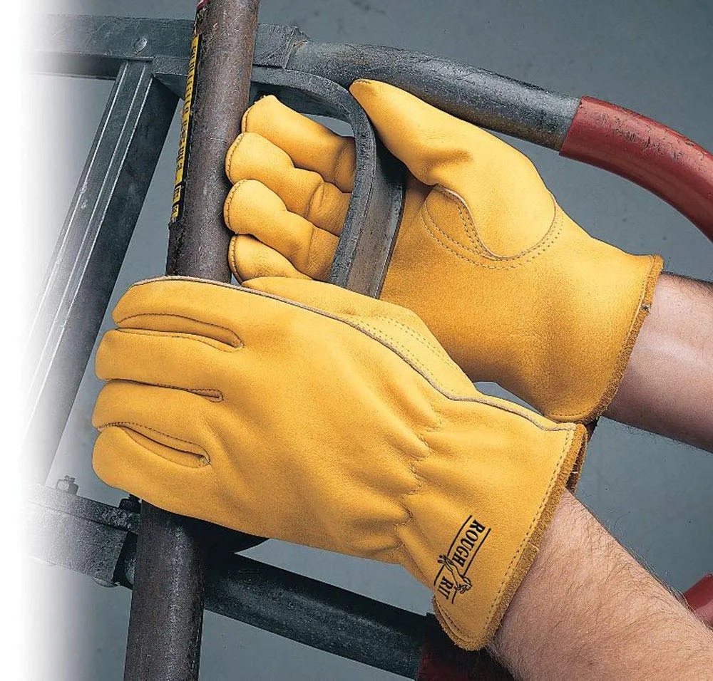 Galeton - 25001PR-XL Rough Rider Premium Leather Driver Gloves With Elastic Back Gold