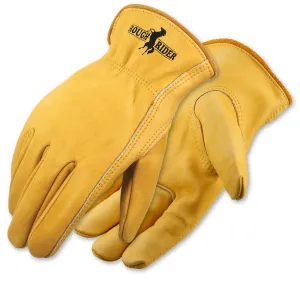 Galeton - 25001PR-XL Rough Rider Premium Leather Driver Gloves With Elastic Back Gold
