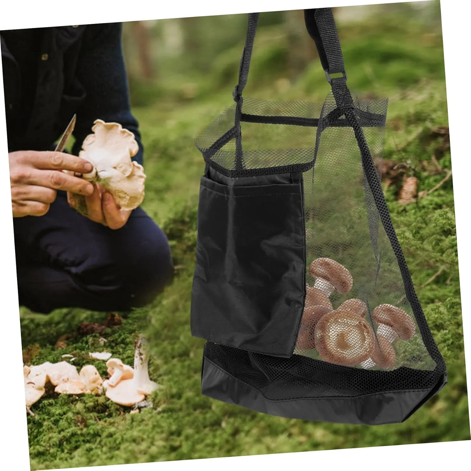 GALPADA Picking Bag Large Bag Convenient Mesh Bag Reusable Fruit Bag Outdoor Supply Multi-function Shoulder Bag