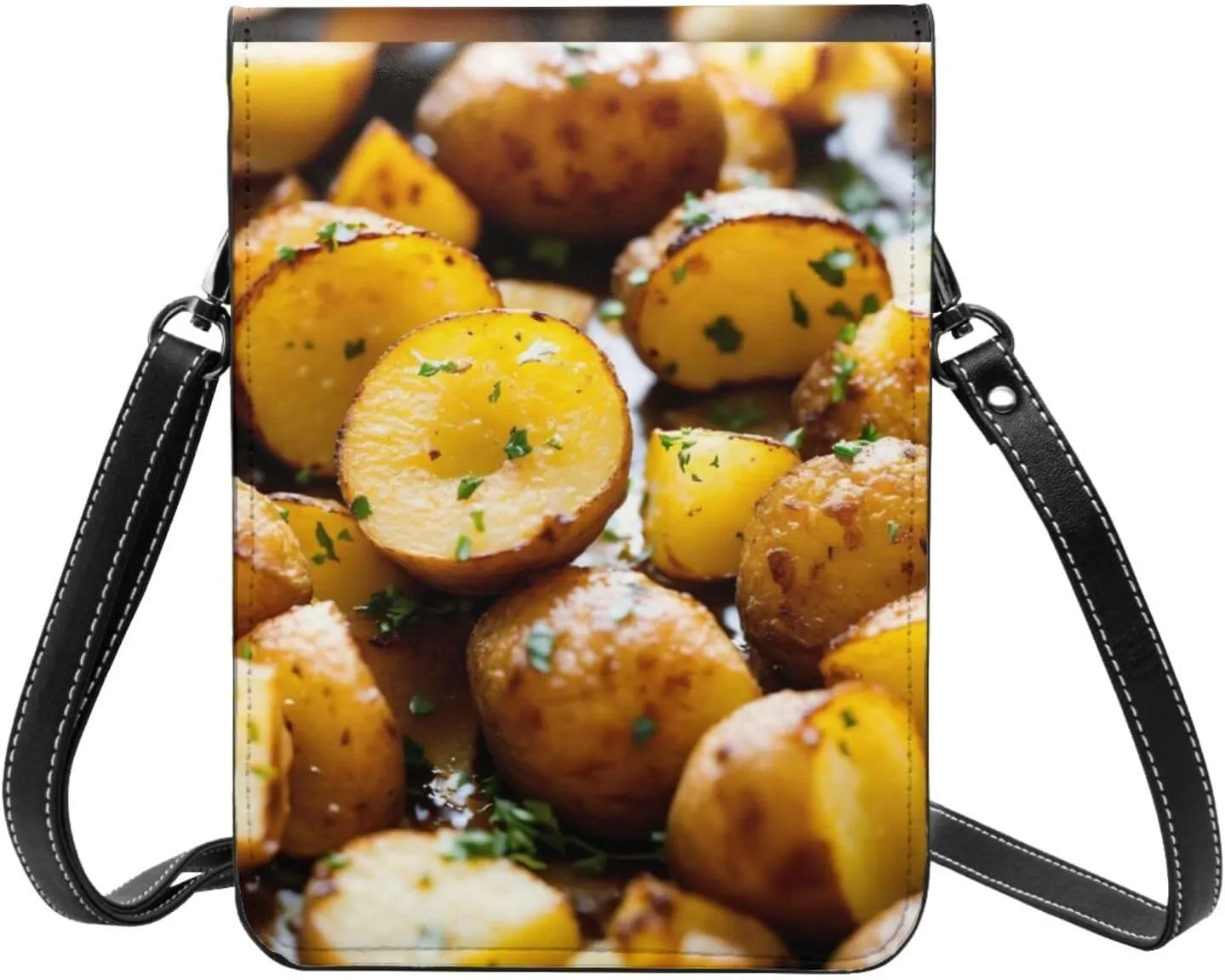 Garden Potatoes Print Small Crossbody Bags Women Card Slots Shoulder Bag Purse Leather Flip Phone Wallet