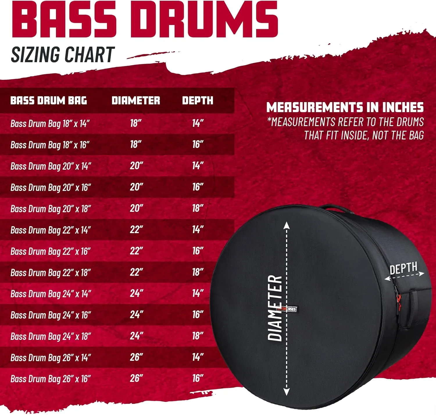 Gator Icon Series Bass Drum Bag - 14 inch x 20 inch