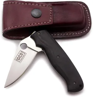 GCS Handmade Micarta Handle D2 Tool Steel Tactical Hunting Knife with leather sheath Full tang blade designed for Hunting & EDC GCS 310