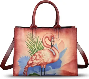 Genuine Leather Handbag for Women Hand Painted Leather Top Handle Bag Handmade Crossbody Purse Work Tote