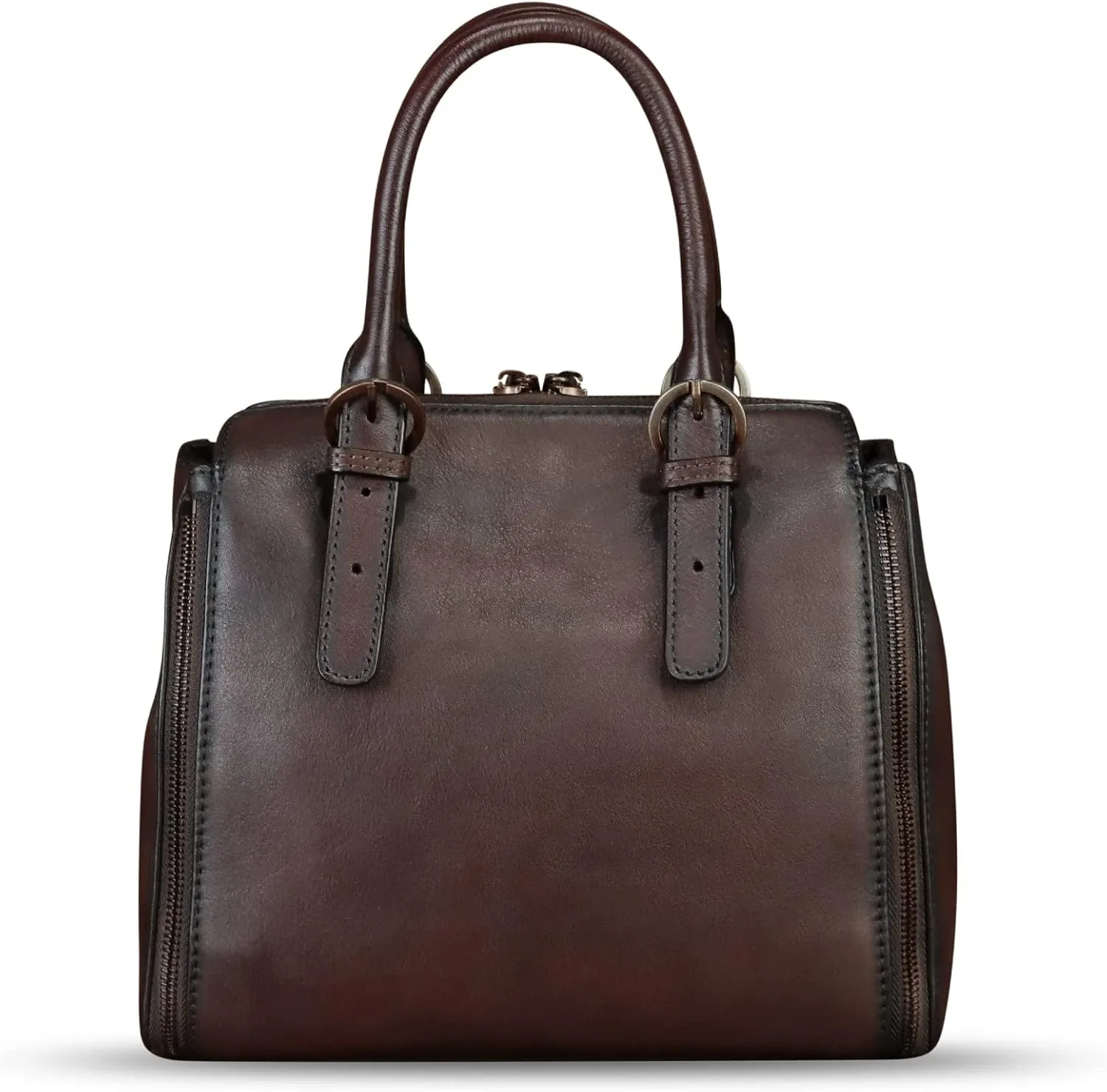 Genuine Leather Handbag for Women Hand Painted Leather Top Handle Purse Handmade Crossbody Satchel Tote Bag