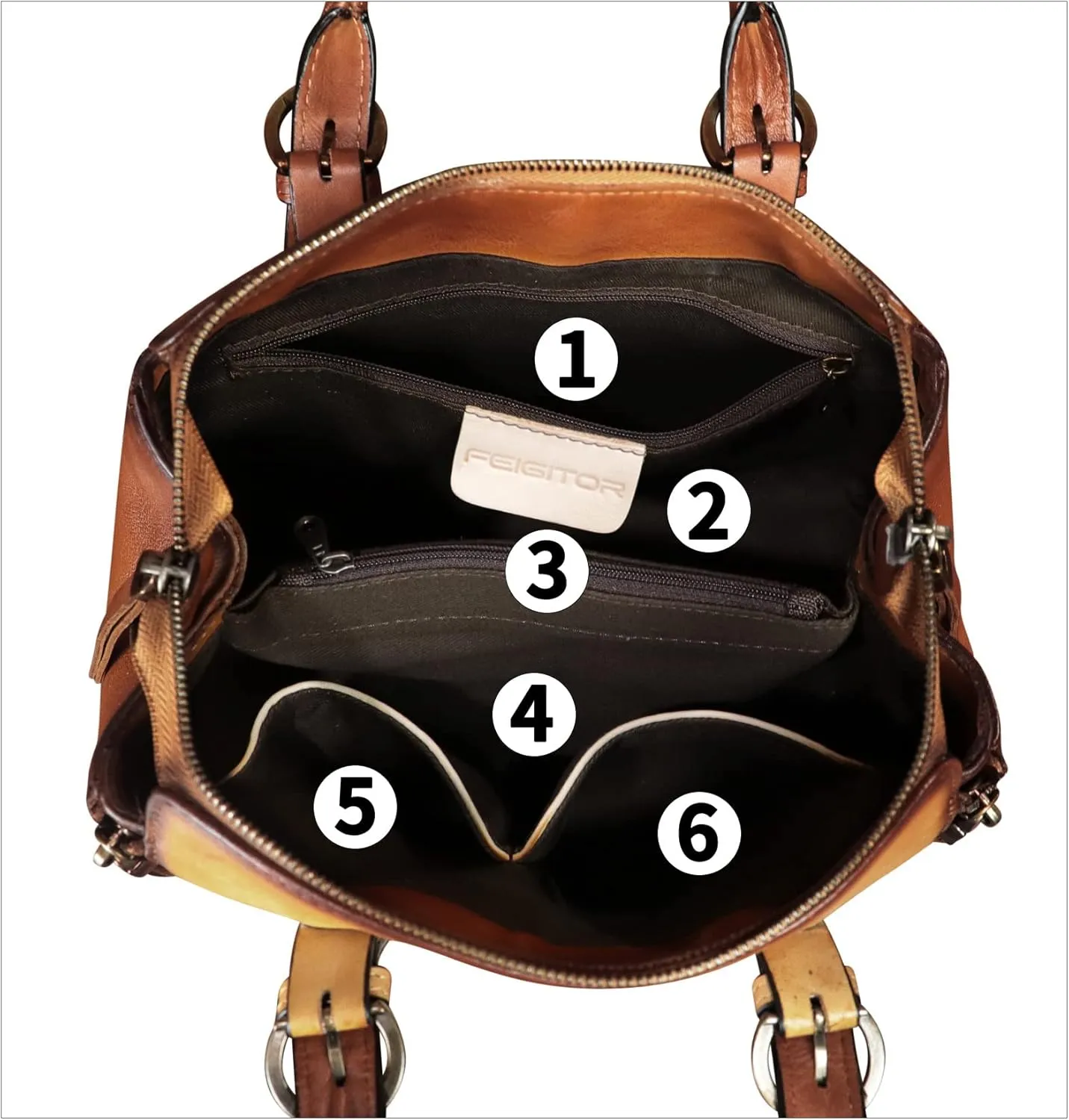 Genuine Leather Handbag for Women Hand Painted Leather Top Handle Purse Handmade Crossbody Satchel Tote Bag