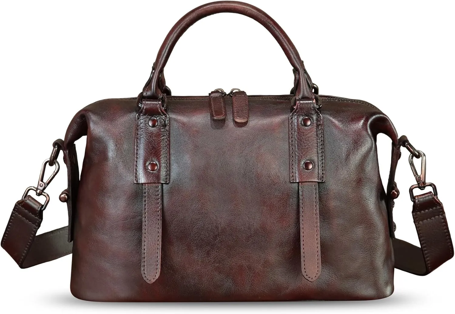 Genuine Leather Handbag for Women Top Handle Satchel Handmade Vintage Crossbody Handbags Retro Leather Purse
