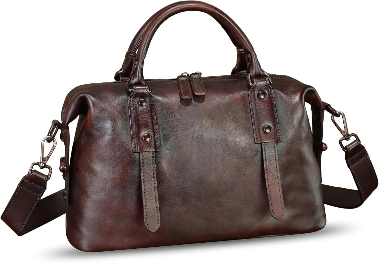 Genuine Leather Handbag for Women Top Handle Satchel Handmade Vintage Crossbody Handbags Retro Leather Purse