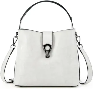 Genuine Leather Handbags for Women Vintage Fashionable and Versatile Shoulder Tote Crossbody Bucket Bags with zipper