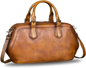 Genuine Leather Purse and Handbag for Women Fashion Handmade Leather Top Handle Purses Satchel Bags Shoulder Bag Strap