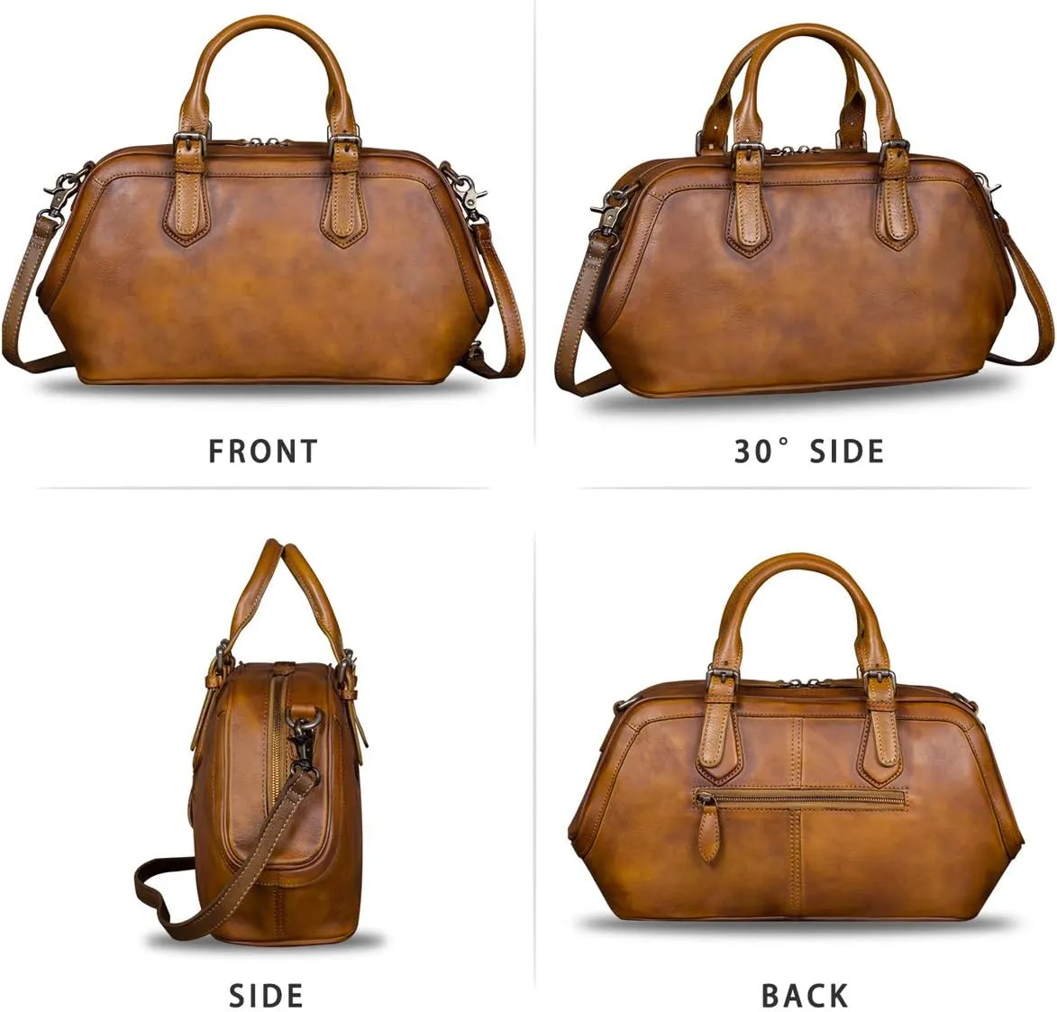 Genuine Leather Purse and Handbag for Women Fashion Handmade Leather Top Handle Purses Satchel Bags Shoulder Bag Strap