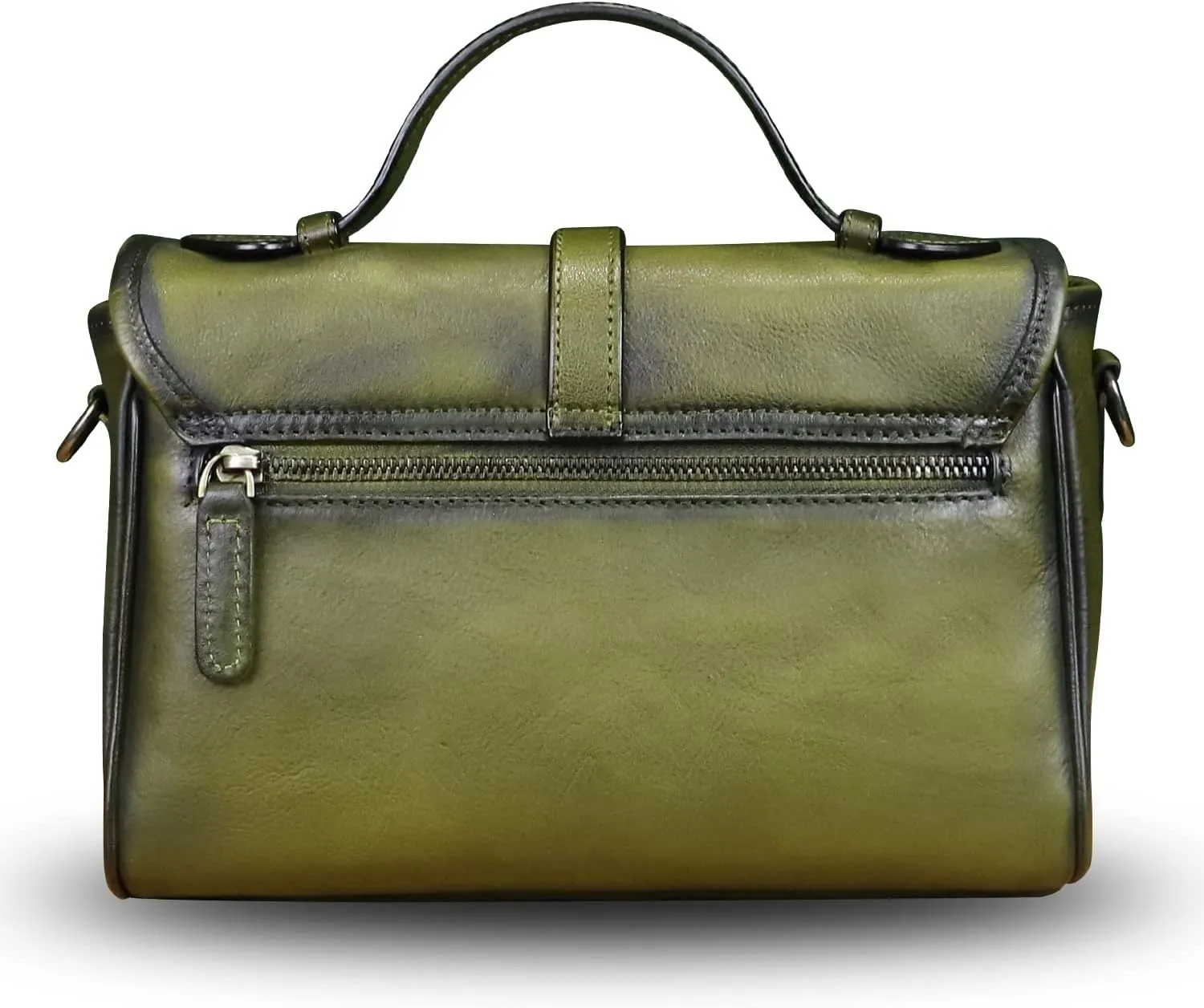 Genuine Leather Purse and Handbag for Women Vintage Handmade Leather Top Handle Purses Satchel Shoulder Bags with Strap