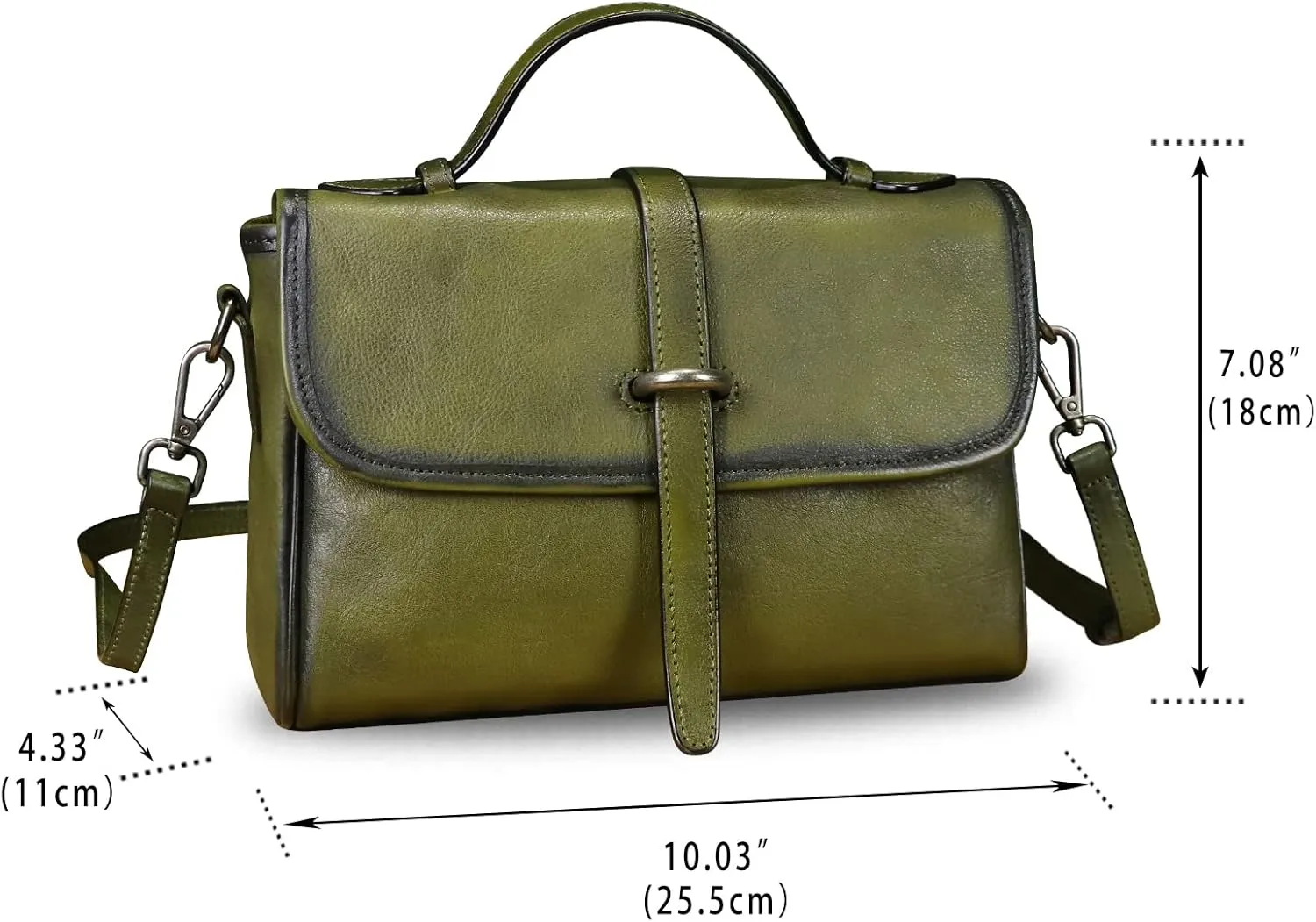 Genuine Leather Purse and Handbag for Women Vintage Handmade Leather Top Handle Purses Satchel Shoulder Bags with Strap