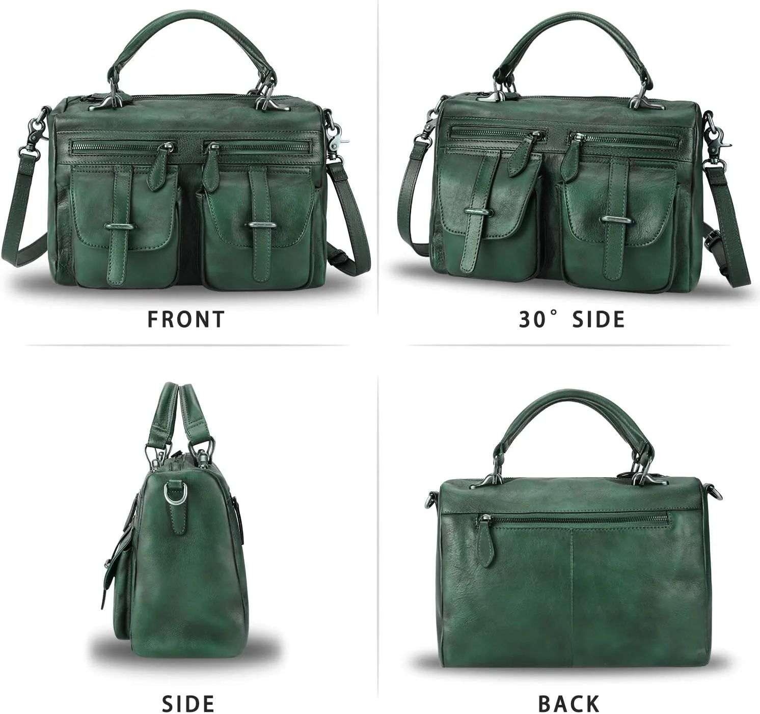 Genuine Leather Purse and Handbag for Women Vintage Handmade Leather Top Handle Satchel Purses Shoulder Bag Strap