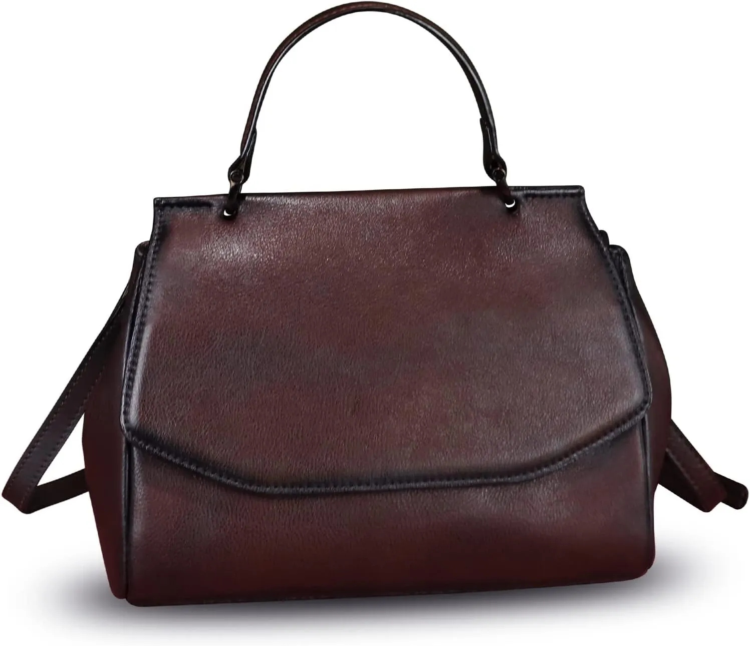 Genuine Leather Satchel for Women Crossbody Bags Handmade Vintage Top Handle Handbags Purse