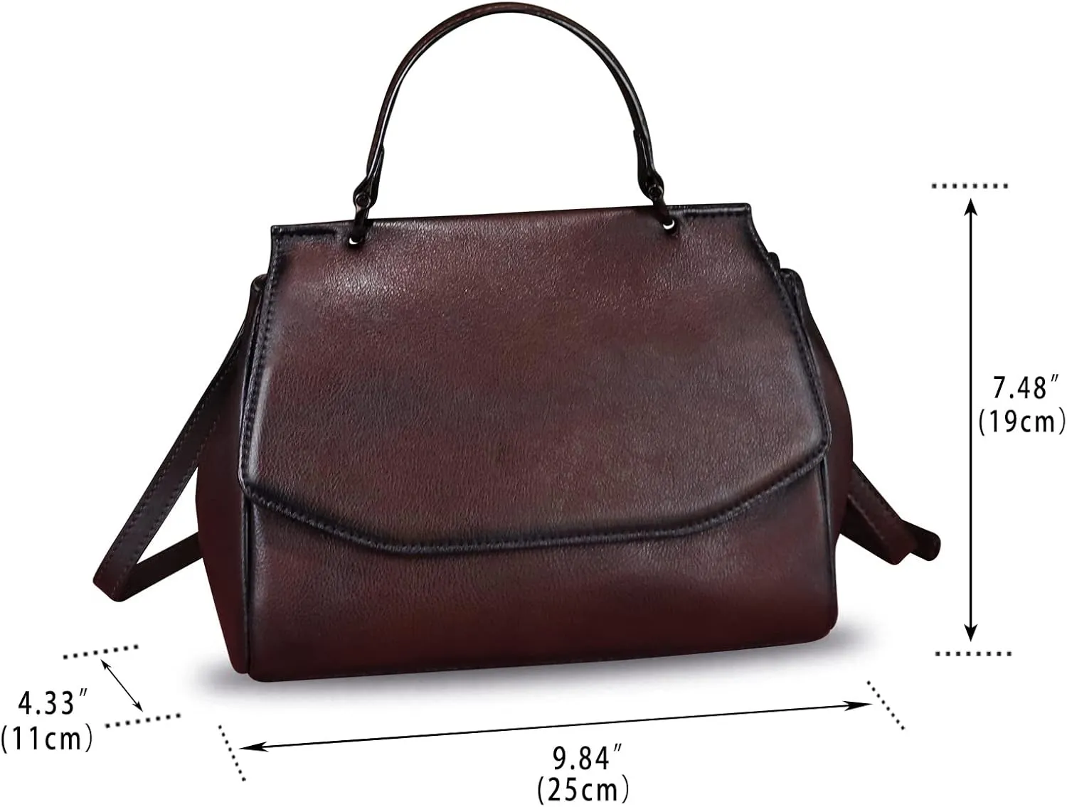 Genuine Leather Satchel for Women Crossbody Bags Handmade Vintage Top Handle Handbags Purse