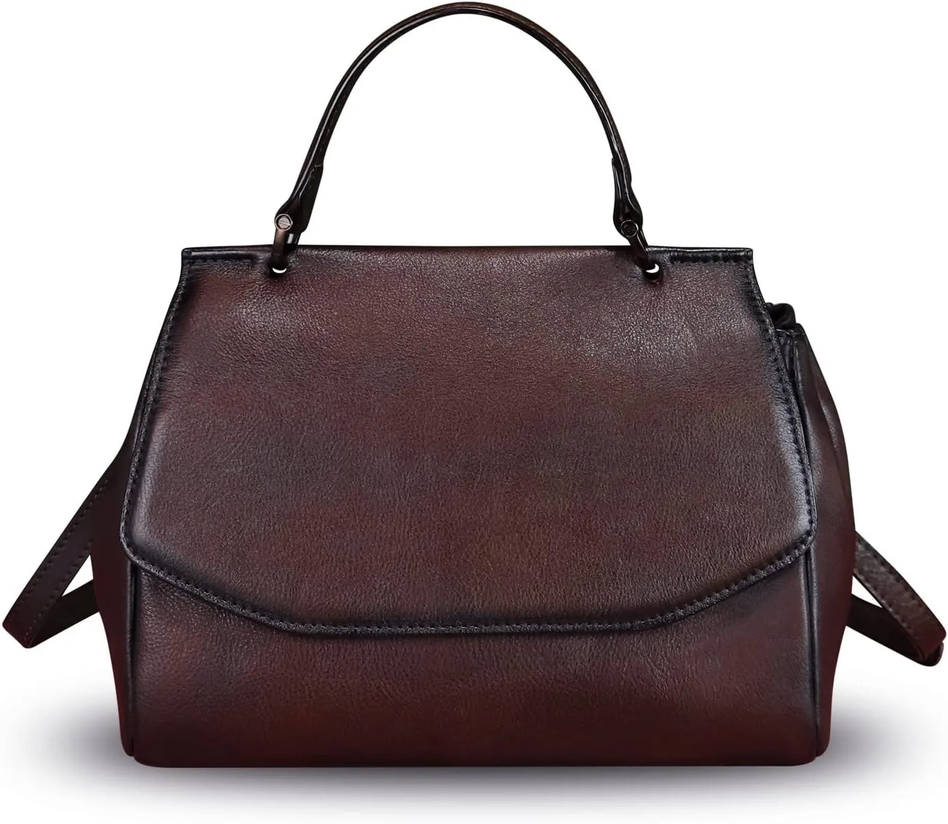 Genuine Leather Satchel for Women Crossbody Bags Handmade Vintage Top Handle Handbags Purse