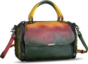 Genuine Leather Satchel for Women - Handbag with Top Handle and Shoulder Strap - Crossbody Bag - Handmade Purses