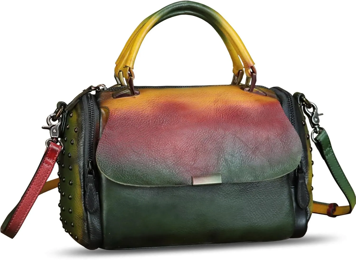 Genuine Leather Satchel for Women - Handbag with Top Handle and Shoulder Strap - Crossbody Bag - Handmade Purses
