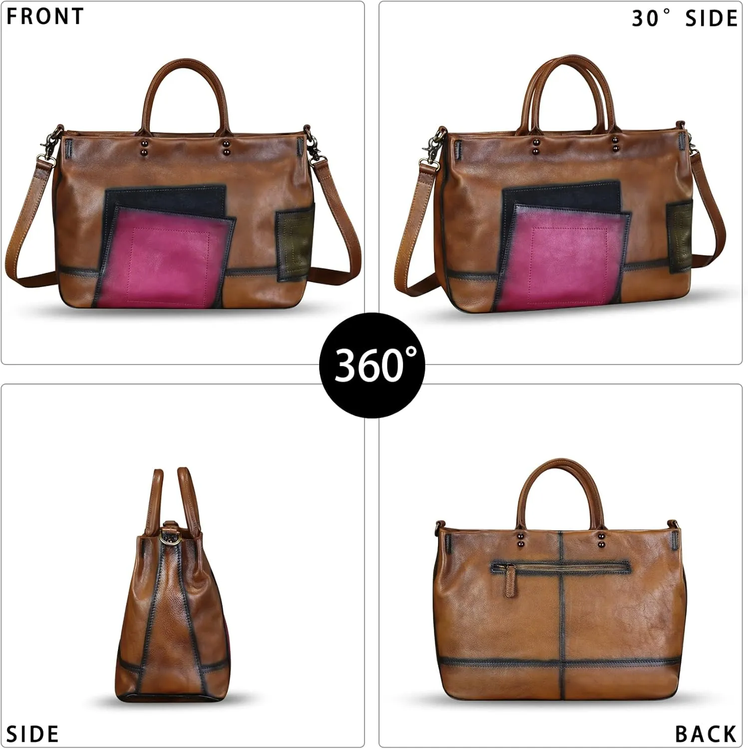 Genuine Leather Satchel for Women Leather Work Tote Bag Handbag Top Handle Bags Handmade Crossbody Handbag Purse