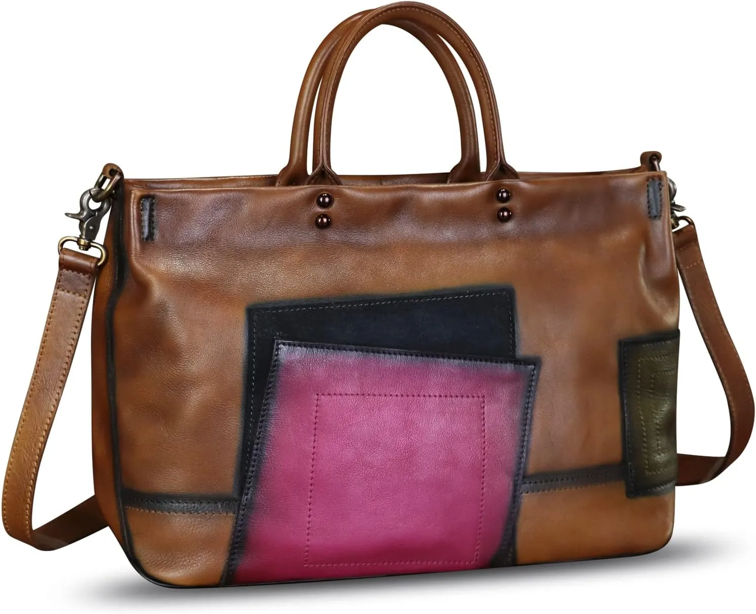 Genuine Leather Satchel for Women Leather Work Tote Bag Handbag Top Handle Bags Handmade Crossbody Handbag Purse
