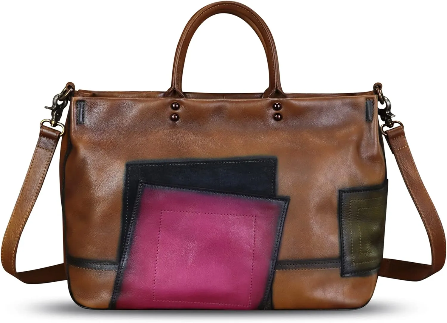 Genuine Leather Satchel for Women Leather Work Tote Bag Handbag Top Handle Bags Handmade Crossbody Handbag Purse