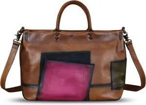 Genuine Leather Satchel for Women Leather Work Tote Bag Handbag Top Handle Bags Handmade Crossbody Handbag Purse