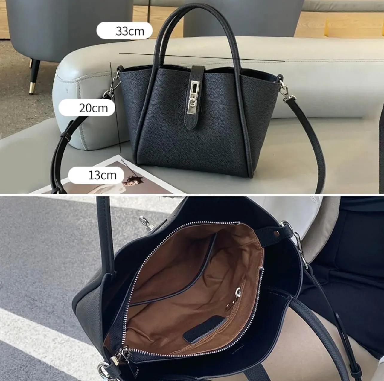 Genuine Leather Shoulder Bags Fashion Top-Handle Satchel Tote Handbags Crossbody Purse for Ladies