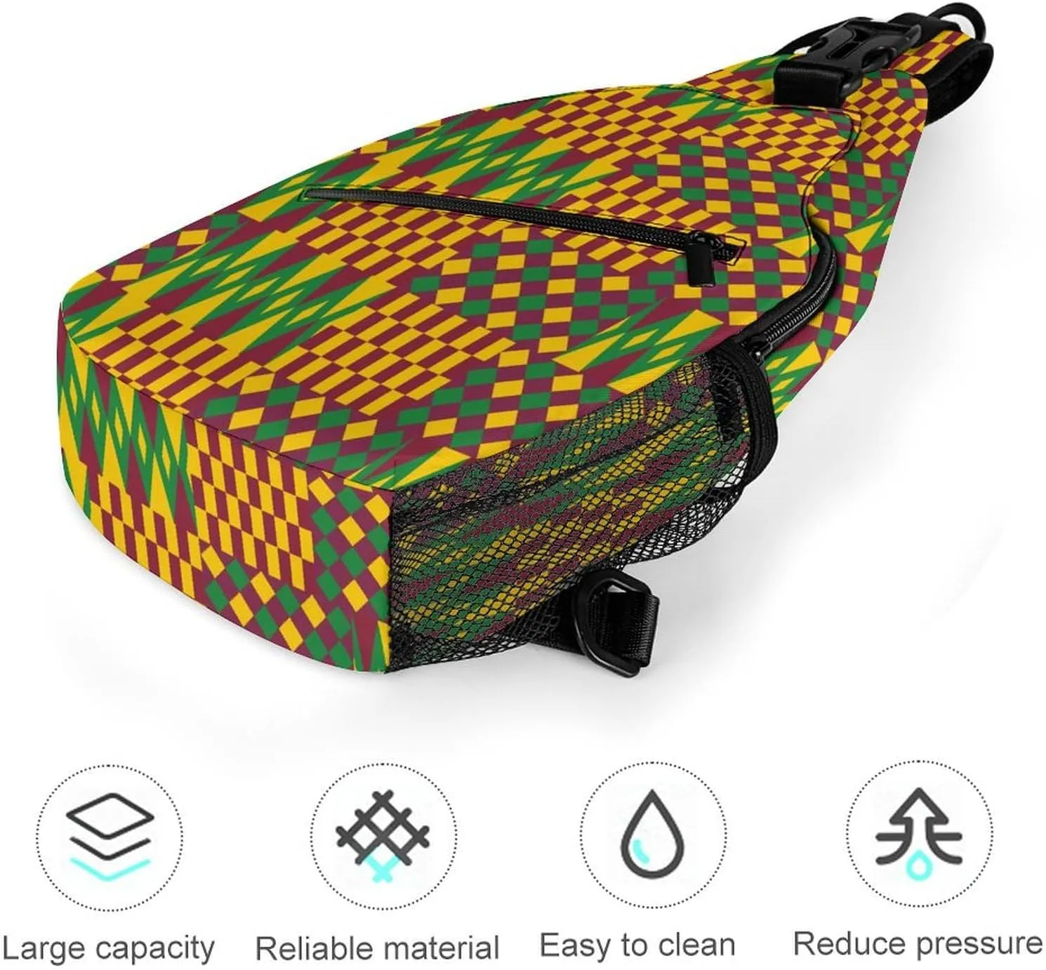 Geometric Patterns Sling Backpack, Crossbody Shoulder Bag, Chest Bags for Outdoor Travel Fitness, 38x20cm, Style-3