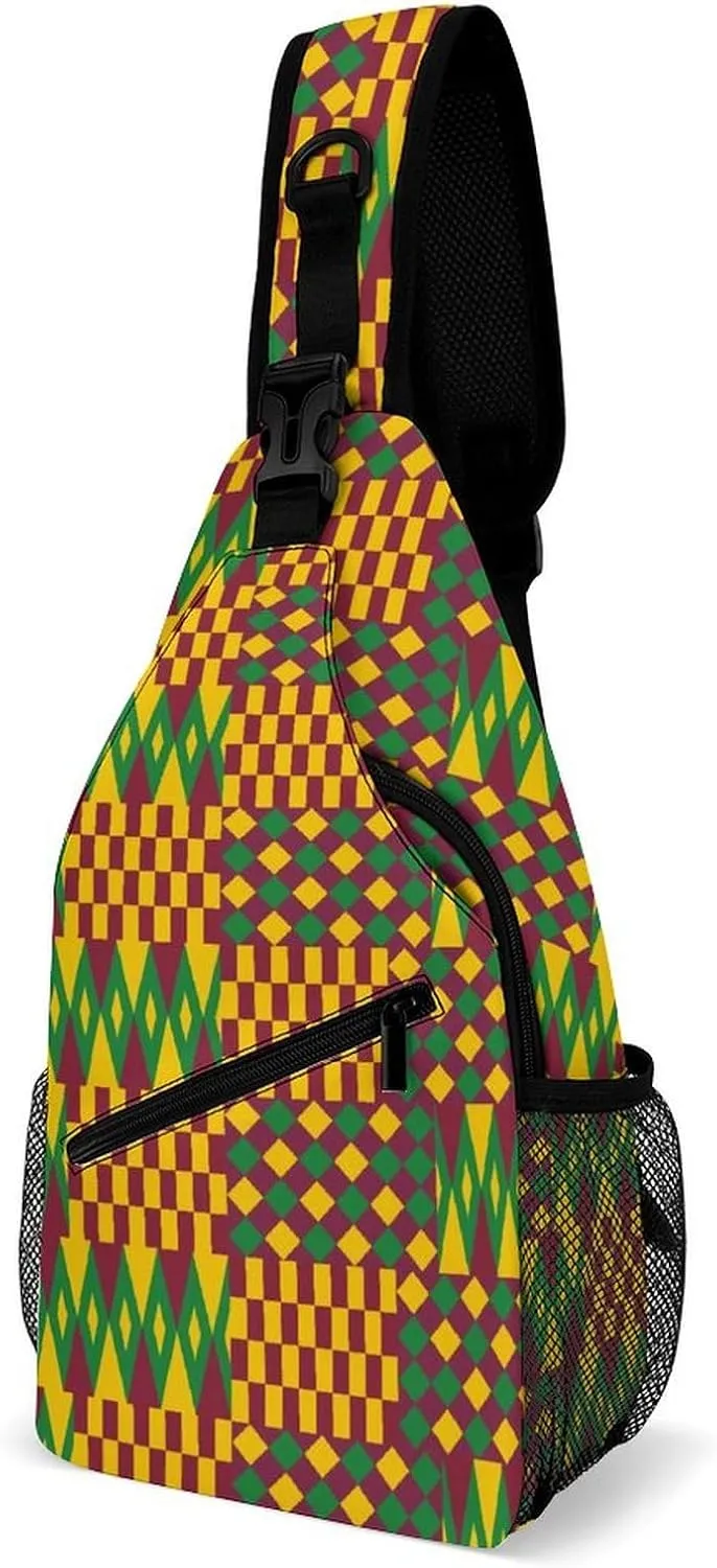 Geometric Patterns Sling Backpack, Crossbody Shoulder Bag, Chest Bags for Outdoor Travel Fitness, 38x20cm, Style-3