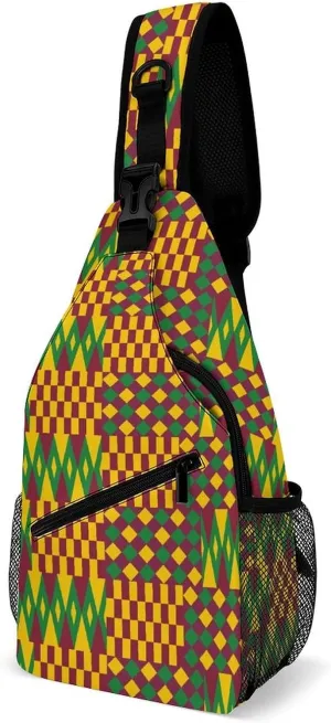 Geometric Patterns Sling Backpack, Crossbody Shoulder Bag, Chest Bags for Outdoor Travel Fitness, 38x20cm, Style-3