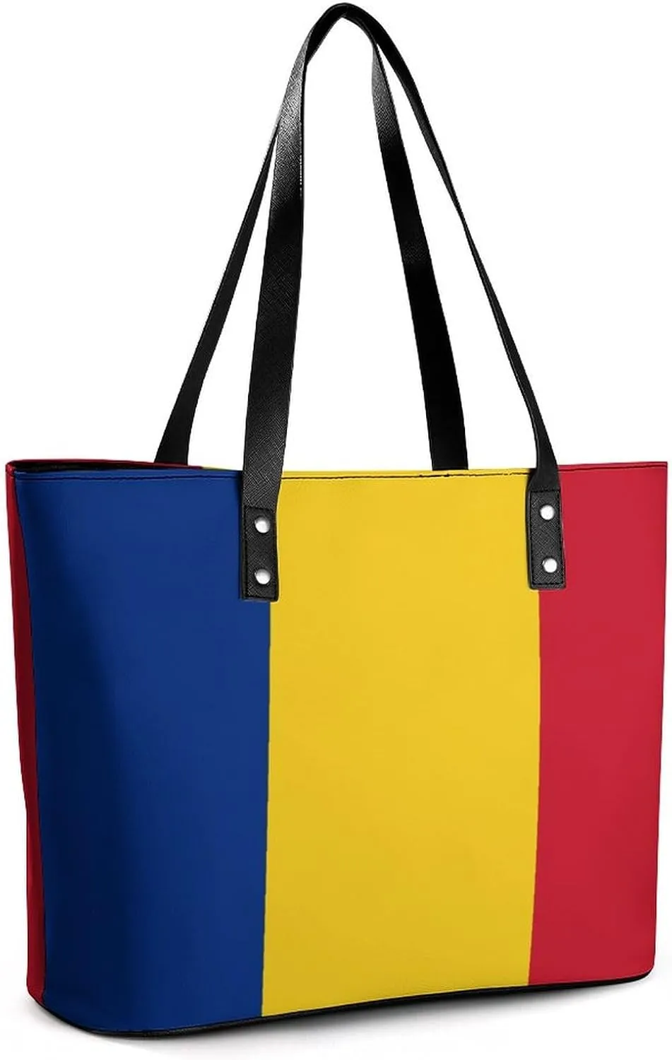 Georgia Flag Large Tote Bag for Women Stylish Leather Handbag with Zipper Closure