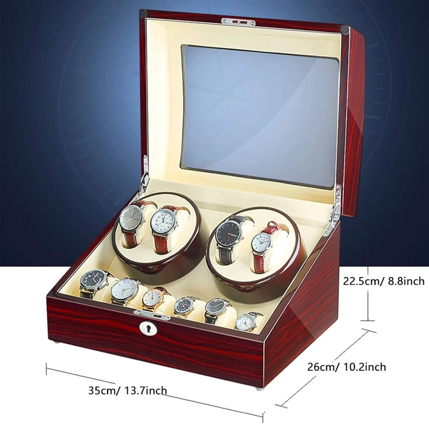 GeRRiT Automatic Watch Winder Box 4 6 Wood Shell Piano Paint Exterior Quiet Motor for Man Women Watches Flexible Watch Pads Watch Winder