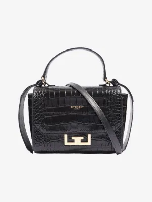 Givenchy Eden Top Handle Black Embossed Leather Mini