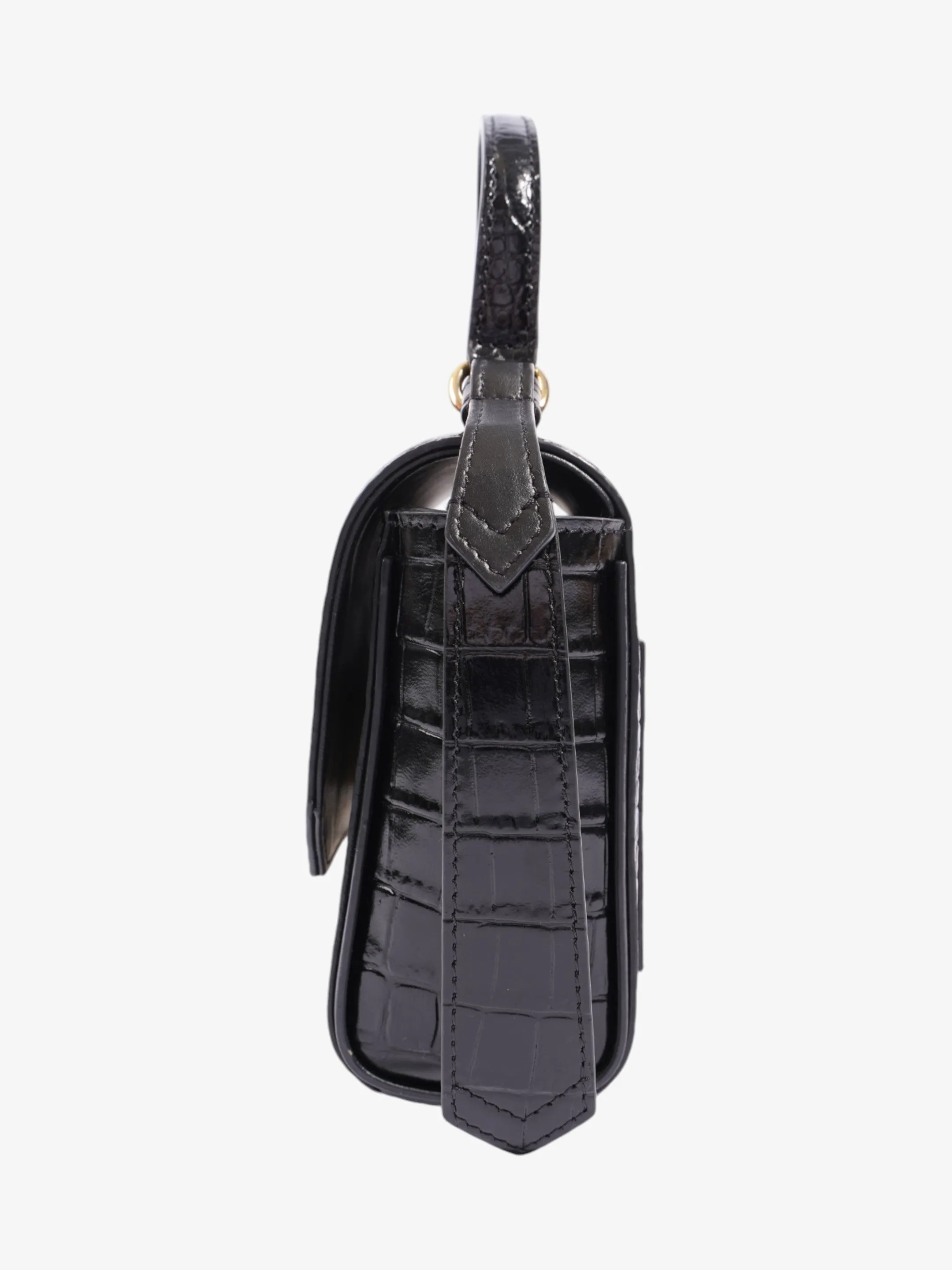 Givenchy Eden Top Handle Black Embossed Leather Mini