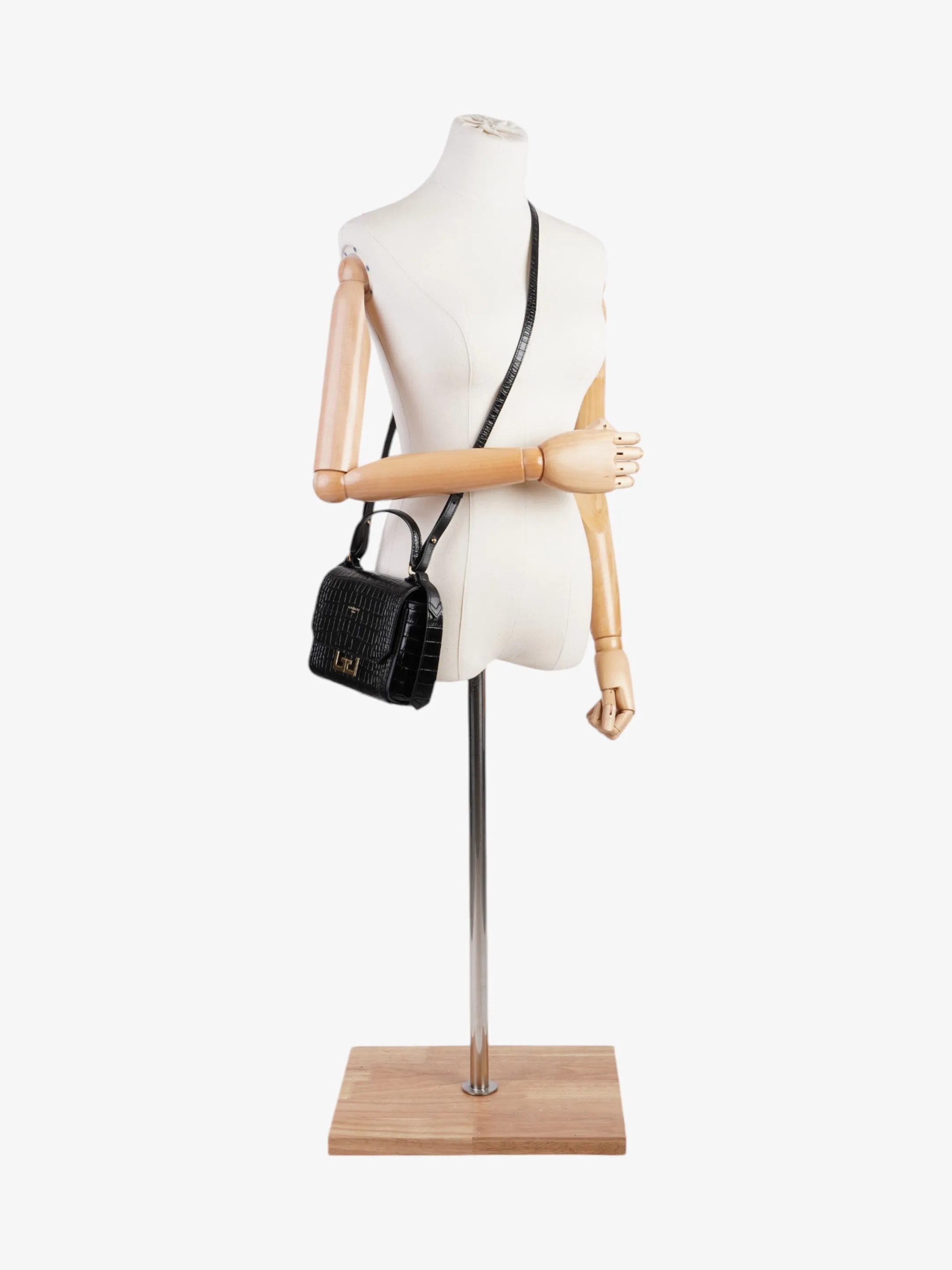 Givenchy Eden Top Handle Black Embossed Leather Mini