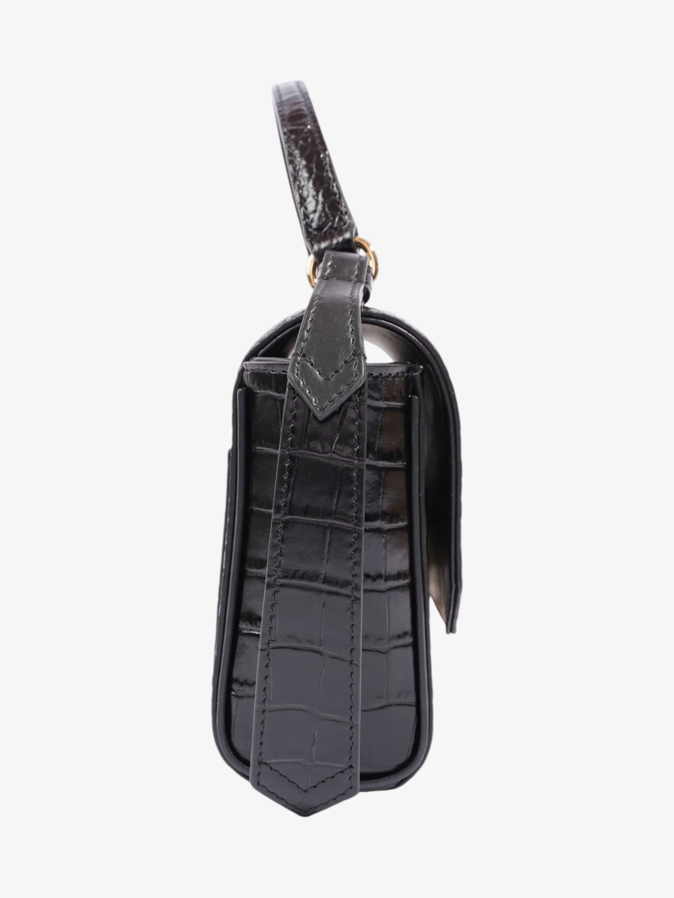 Givenchy Eden Top Handle Black Embossed Leather Mini