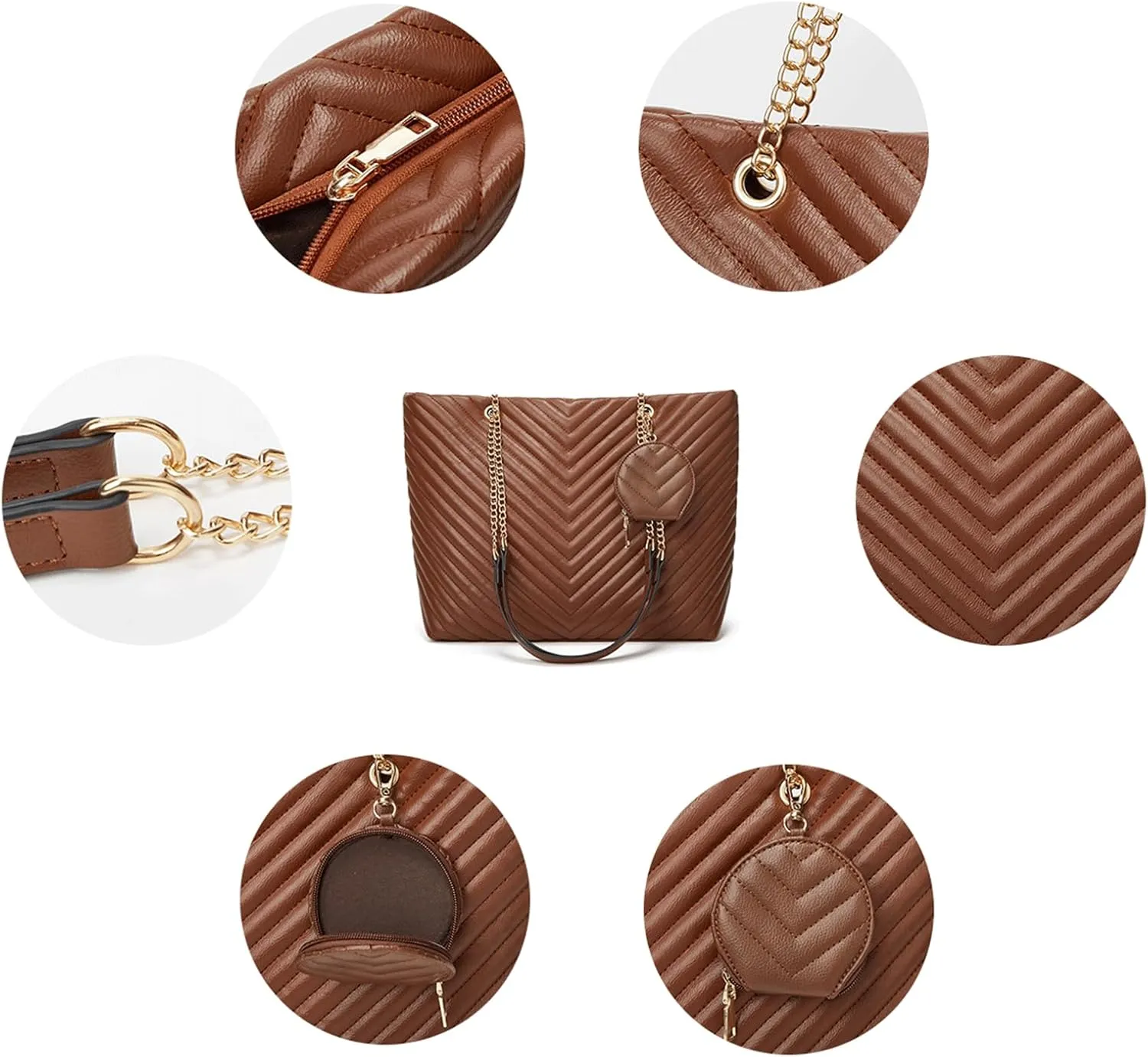 GOIACII Leather Tote Bag for Women - Shoulder Bag with Top Handle